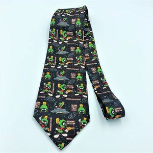 Vintage Retro 90s Warner Bros. LOONEY TUNES Marvin the Martian Neck Tie